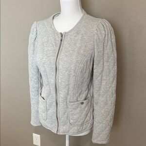 Charter Club Light Gray Quilted Jacket
